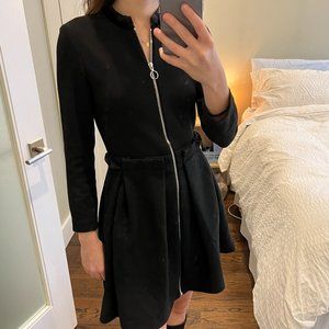 Maje Raneline Zipped Mini Dress Black